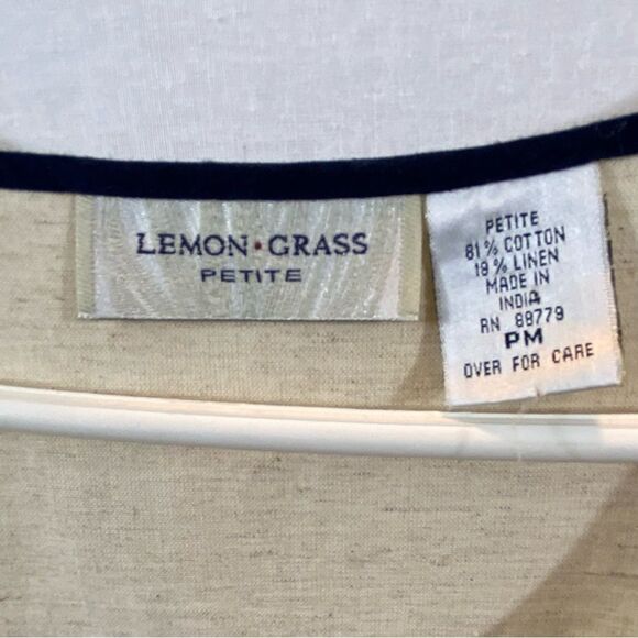 Lemon Grass Linen Blend Nautical Themed Bib‎ Dress Size Medium Petite - Picture 12 of 12